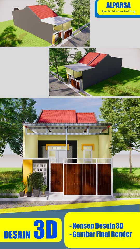 konsep desain 3d renovasi rumah di pertama nusah indah cibitung