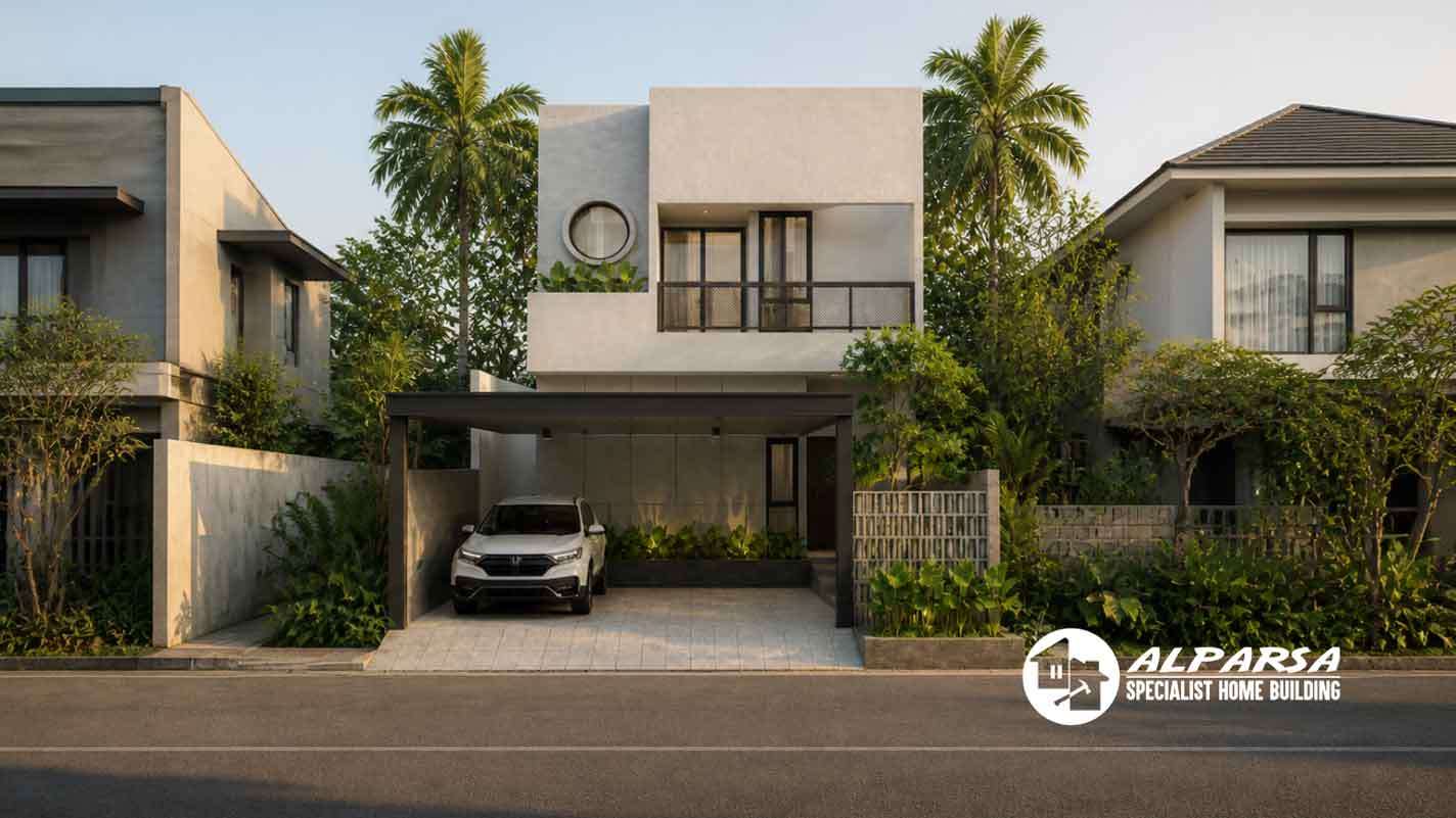 Bangun-Rumah-Grand-Wisata-Modern-Minimalis-Tampak-Depan