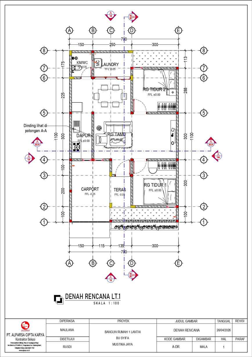 Gambar kerja rumah modern minimalis