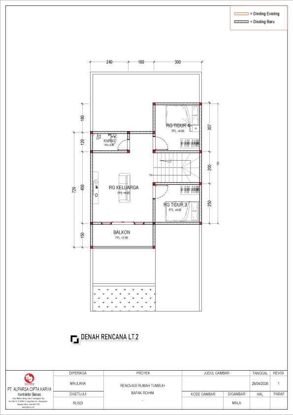 Gambar Kerja Rumah Minimalis Lantai 2